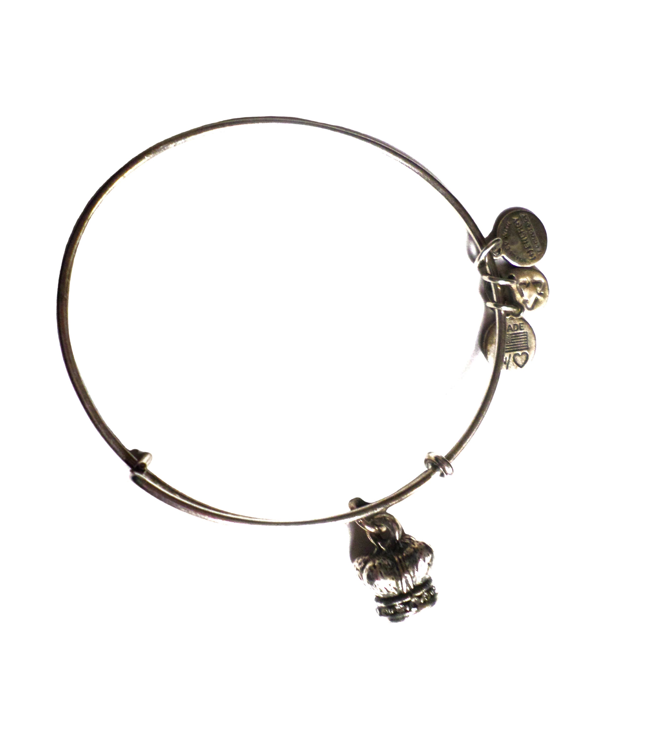 Alex and Ani Vintage Bracelet With Crown Charm Retro Christmas