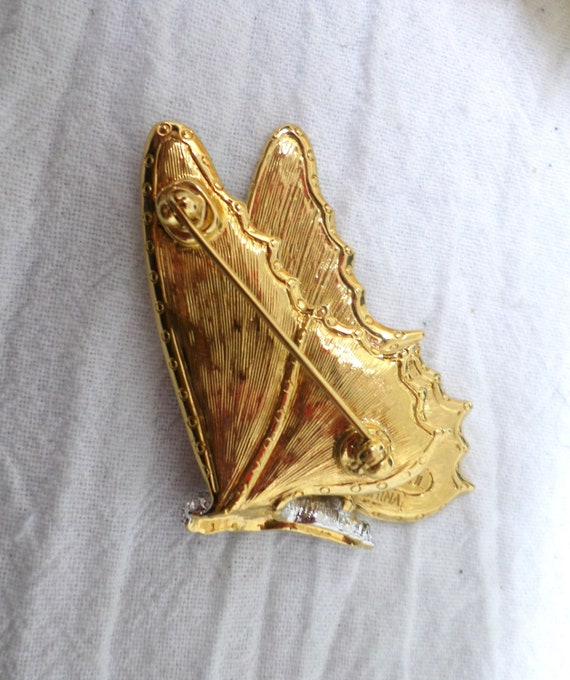 KJL Kenneth J Lane Vintage Butterfly Brooch - image 4