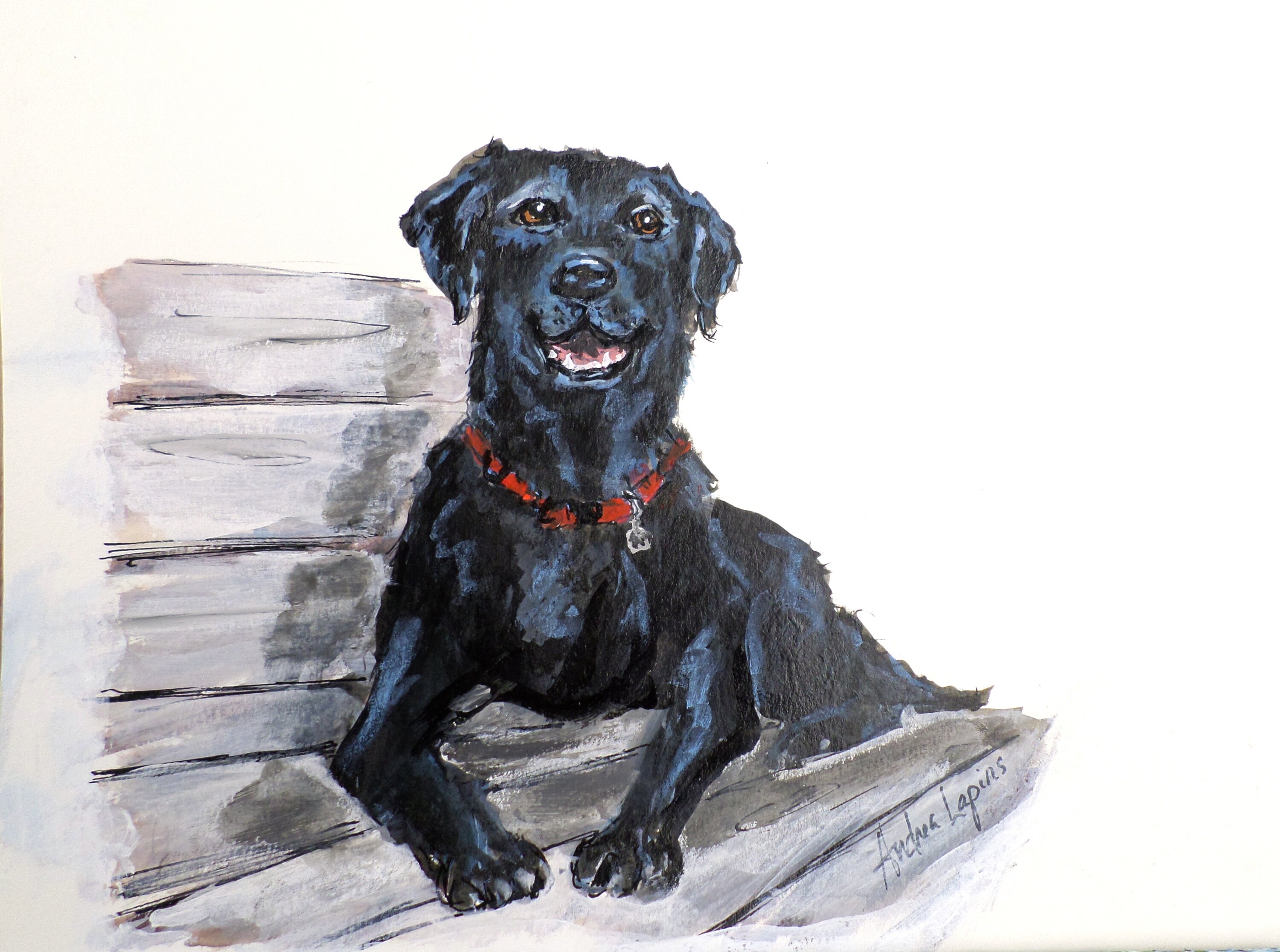 Pet Portraits Pet Memorial Painting Black Cat From Photo Etsy