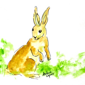 Rabbit Print, Rabbit Art, Bunny art,  Nursery Art, Bunny Print