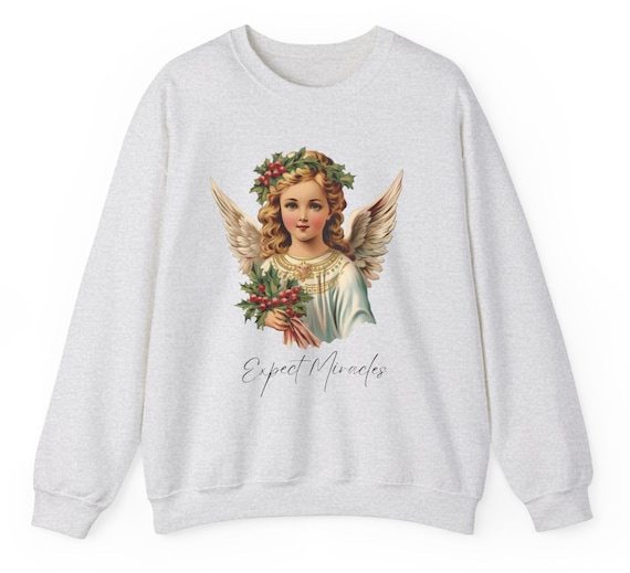 Angel Expect Miracles Sweatshirt, Soft and Cozy Angel Sweatshirt