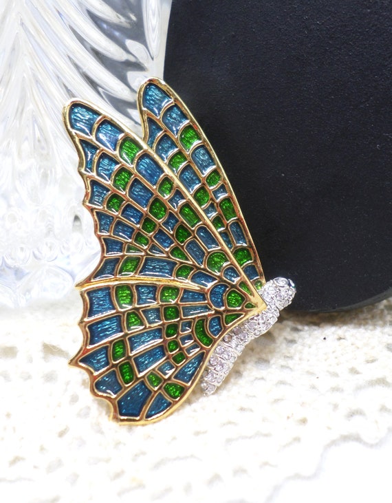 KJL Kenneth J Lane Vintage Butterfly Brooch - image 3