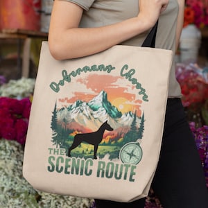 Dobermann Pinscher natürliche Tragetasche, Dobie Wandern Camping Tasche, Dobie Einkaufstasche, Dobermann Mama Geschenk, Dobie Besitzer Geschenk Tasche, Wanderer Dobie Tasche