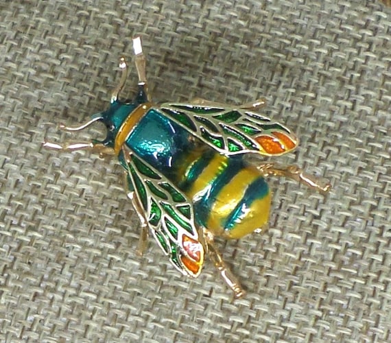 Bee Pin, Vintage, Colorful Bee Brooch, Pins, Bee Lover Pin, Brooches, Fun Bee Brooch