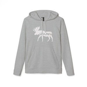 Moose Adidas® Unisex Hoodie, Woodland Hoodie, Moose Lover Gift Idea, Moose Hoodie, Gift Dad, Brother, Son, Daughter, Moose Gift