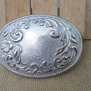 Large Cowboy Cowgirl Buckle, Silver Colored Western Belt Buckle, Cowgirl Cowboy Decorative Buckle, Cowboy Cowgirl Gift, Vintage Buckle