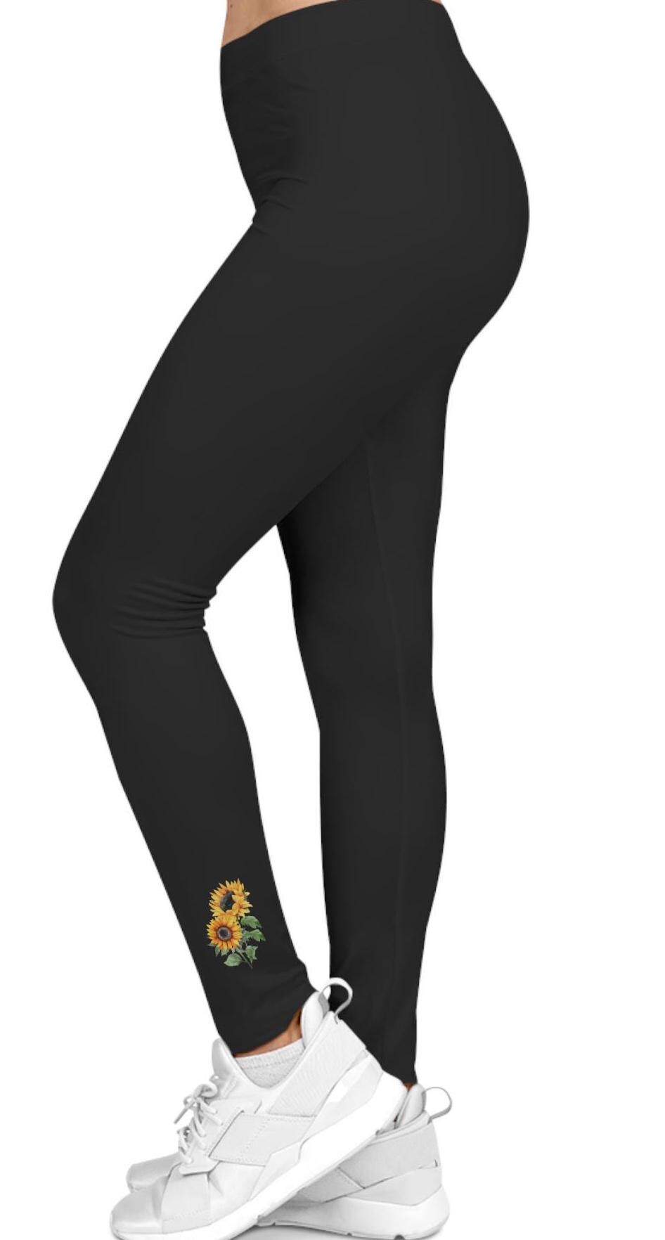 Sunflowers  Women's Leggings Design, All-Over Print, Activewear, Gifts for Her, Yoga Pants, Leggings