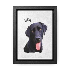 Custom Framed Personalized Pet Portrait from Photo, Pet Memorial Gift, Pet Lover Canvas Print, Dogs, Cats, Birds, Pet Framed Canvas Print