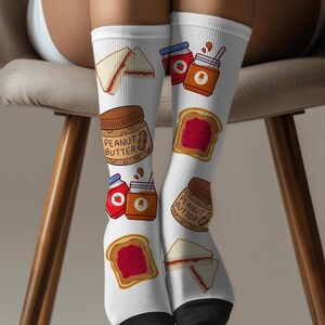 Peanut Butter and Jelly Socks, Back to School Socks, Gag Gift, PPJ Socks, PPJ Lover Socks, Peanut Butter Lover Socks, Gift Her, Gift Him.