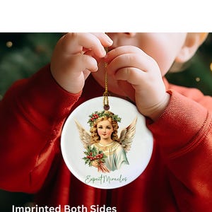 Angel Ornament, Expect Miracles Angel Ornament, Ceramic Angel, Angel Lover Ornament, Christmas Dec, Gift Friend, New Home, Confirmation