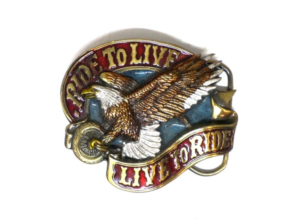 Motorcycle Eagle Belt Buckle Live to Ride Ride to Live s-l400.jpg main image 2