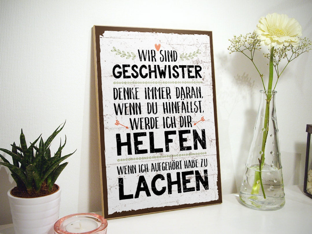 Wir Sind Geschwister Denke Immer Daran Wenn Du Hinfällst www.etsy.com