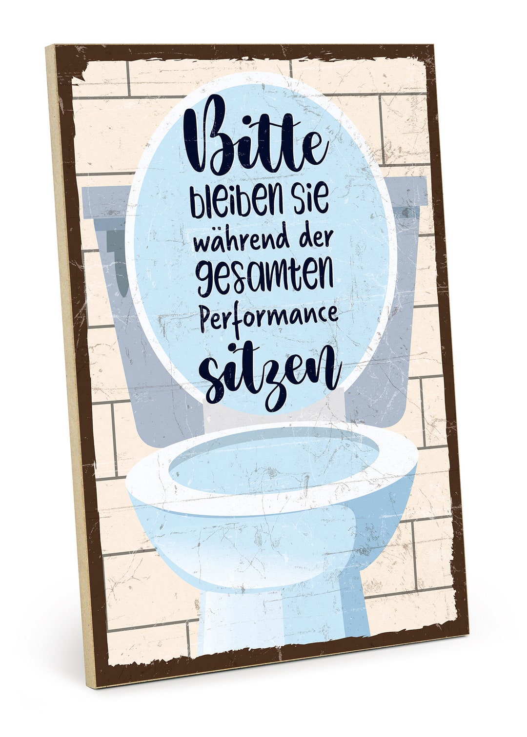 Holzschild Mit Spruch Toilette Im Vintagelook Mit Zitat Etsy