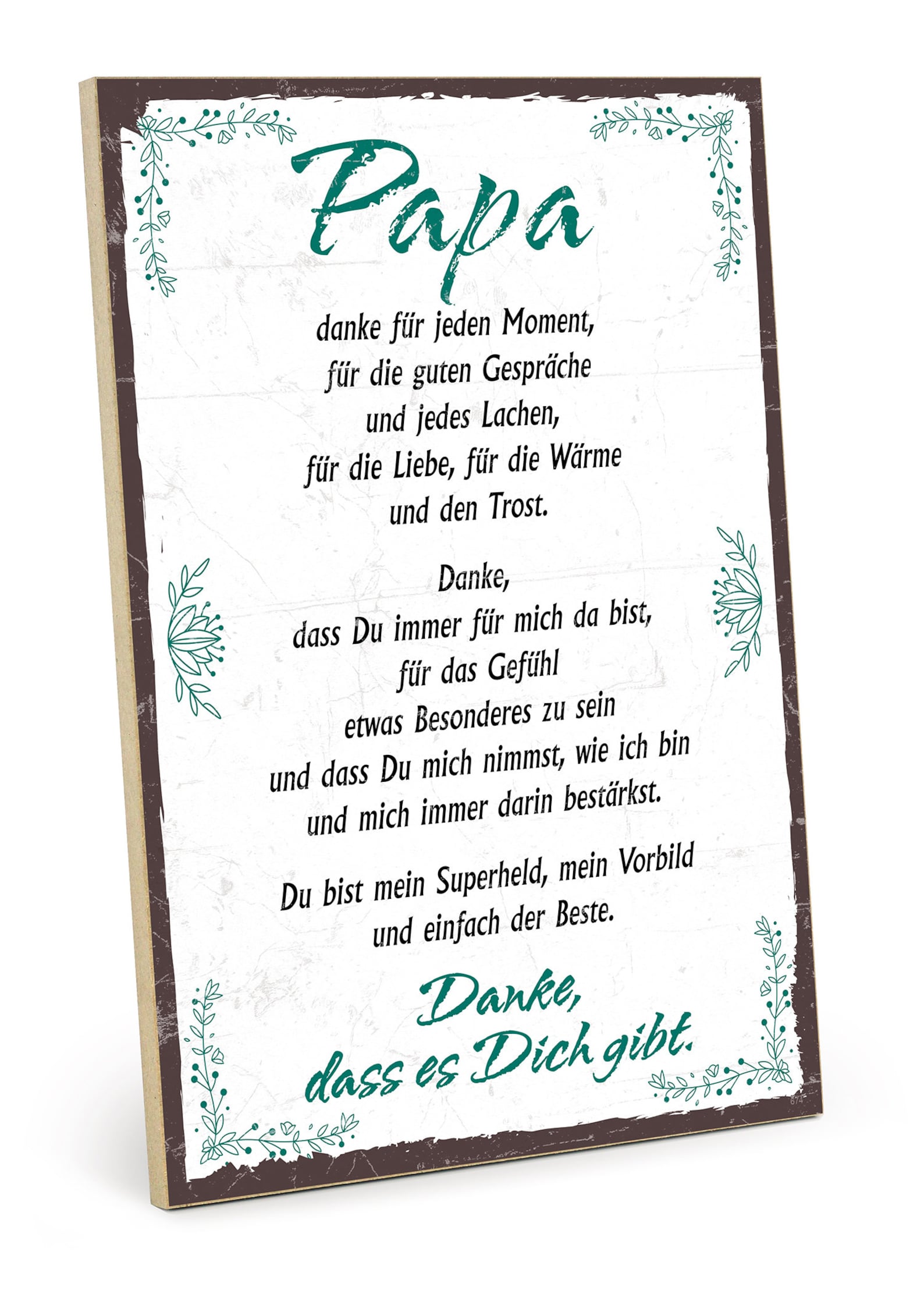 Holzschild mit Spruch Danke Papa im VintageLook mit Zitat Etsy.de