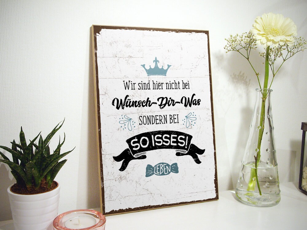 Holzschild mit Spruch WÜNSCHDIRWAS shabby Etsy
