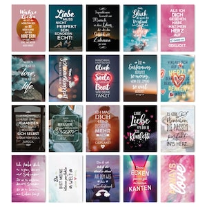 TypeStoff 20er Postkarten-Spar-Set – Liebe - Love – DIN A6, 20 Verschiedene Motive mit Sprüchen, Zitaten und Aphorismen DIN A6 - PK-00161