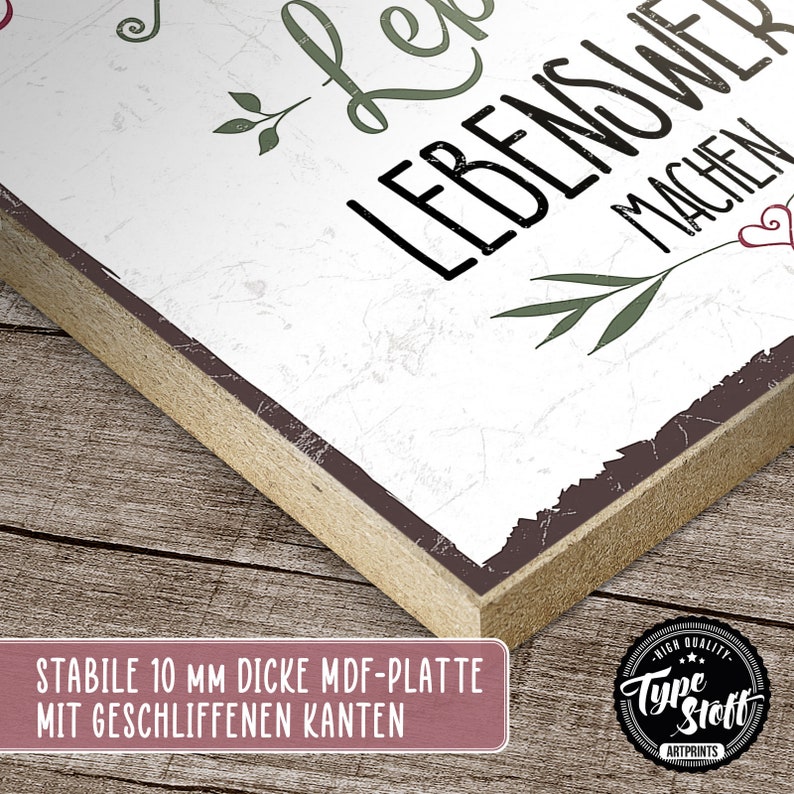 Typestoff Holzschild Mit Spruch es sind die BEGEGNUNGEN mit