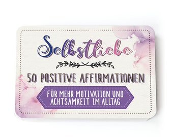 TypeStoff Affirmationskarten – Selbstliebe – 50 positive Affirmationen für mehr Motivation und Achtsamkeit, DIN A7 - AK-01305