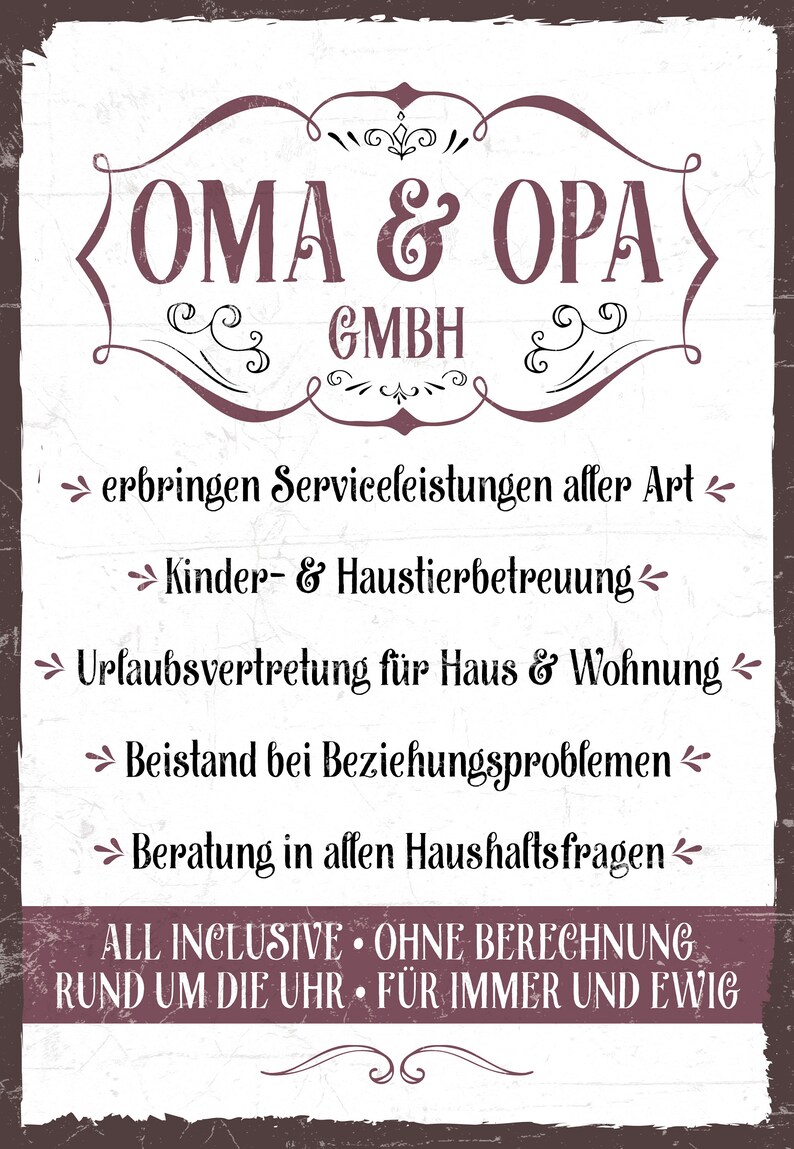 Holzschild Mit Spruch OMA &amp; OPA GmbH Etsy