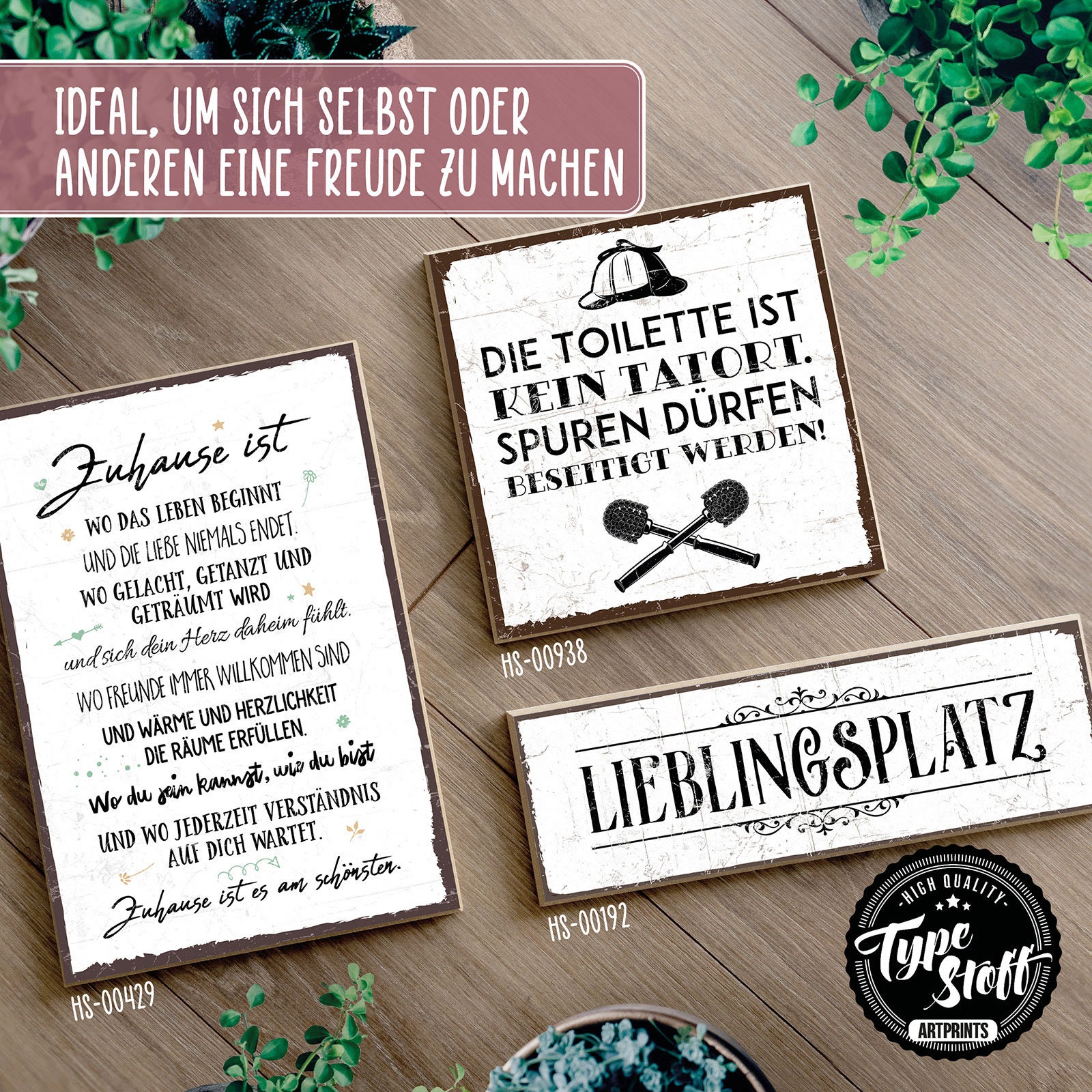 Holzschild Mit Spruch Mut Im Vintagelook Mit Zitat Als Geschenk Und