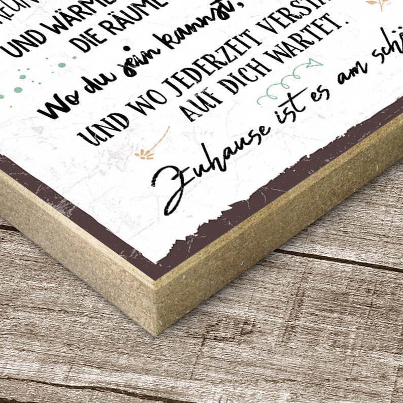 TypeStoff Holzschild mit Spruch Zuhause ist es am schönsten Etsy.de