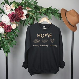 Sudadera Homesteading, regalo de educación en el hogar, regalo de mamá de la escuela en casa, regalo de esposa, regalo de ama de casa, regalo de amante del pollo, regalo de maestro, regalo de amigo