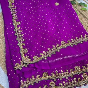 Embroidery Saree for women with blouse handwork embroidery border