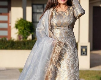 Brocade Dress Brocket Designer Suits Pakistani Suit Brocket Salwar