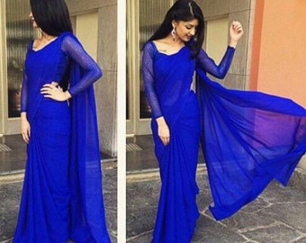 royal blue formal blouse
