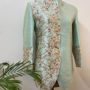 Raw silk Jacket embroidery Coat for women & men
