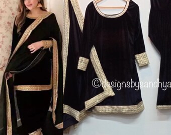 Velvet Salwar Kameez - Etsy Canada