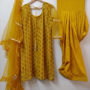 Yellow Punjabi suit Patiala Salwar Suits Shalwar Kameez for women Girls image 2