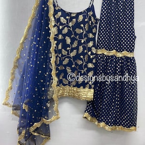 Trajes Sharara confeccionados, salwar Kameez, trajes Punjabi