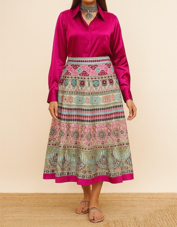 embroidered skirts and dresses Helena Long Embroidered Skirt Last Call