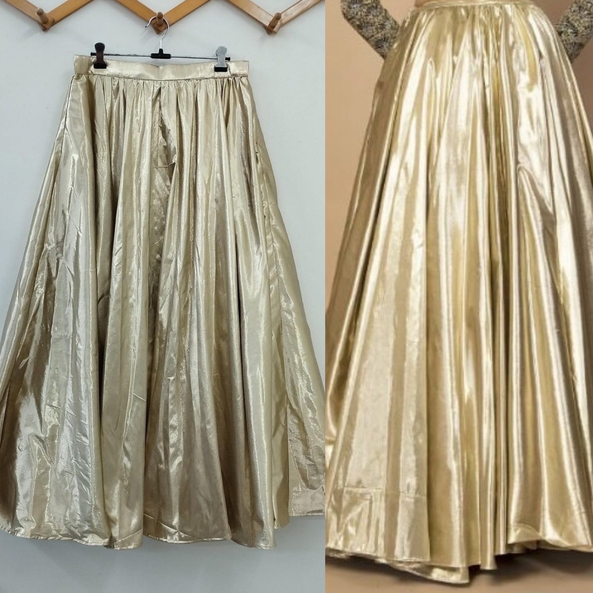Gold skirt long discount