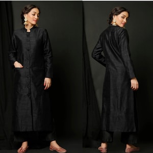 Handmade Raw Silk Kurta Palazzo Set: Indian Punjabi Suit