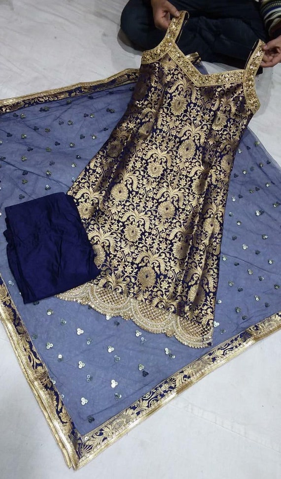 Brocade punjabi cheap suit