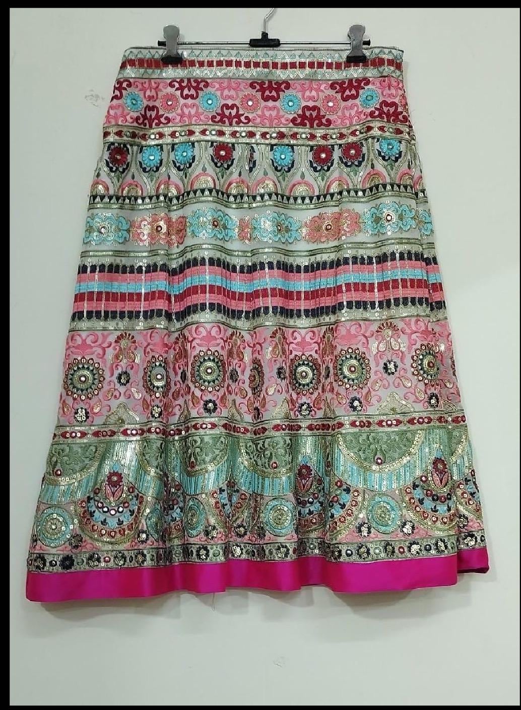 Embroidered Skirt for Women Knee Length Indo Western Outfits