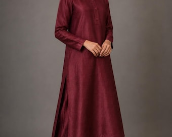 Raw Silk Kurta Palazzo Set Handmade Custom Tailored
