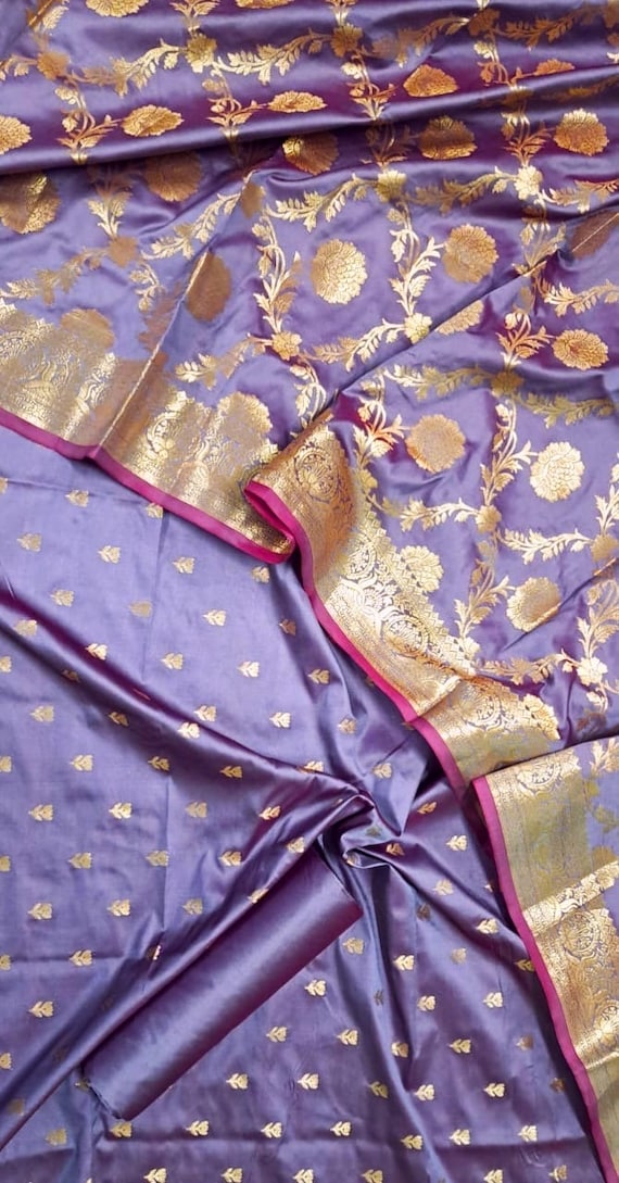 Banarasi silk Punjabi suit with heavy dupatta Women ready to wear Kurta shalwar set