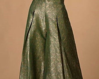 Brocade pants Womens Wide Trousers Sharara plazzo bell Pant custom made Wedding wear Trousers lower Bottoms