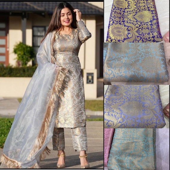 Buy Latest Pakistani Dresses Punjabi Suit Brocade Banarasi Silk Kurta Salwar Suit Women Wear Kurti Pant Set Formal Indian Outfit Online in India Etsy