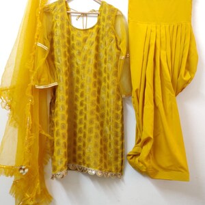 Yellow Punjabi suit Patiala Salwar Suits Shalwar Kameez for women Girls image 3