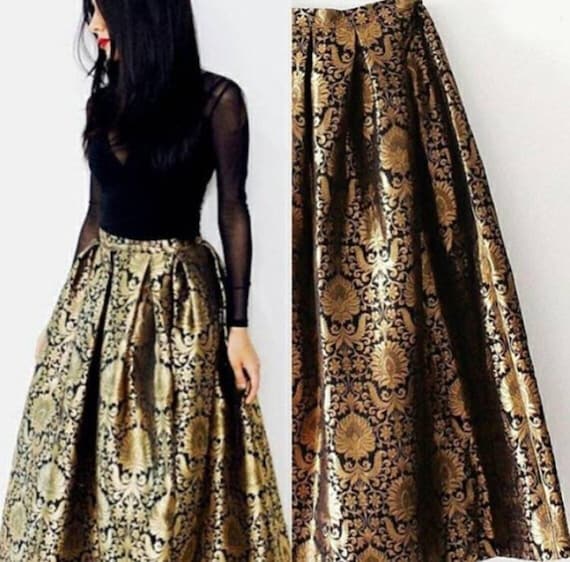 brown maxi skirt with pleating details for women 2033# brown maxi skirt with pleating details for women 2033#