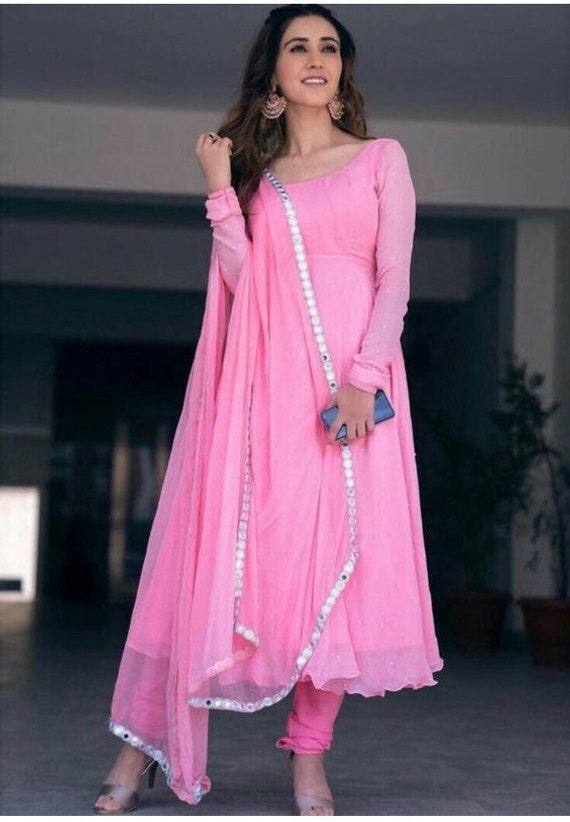 Cute Embroidered Rayon Readymade Gown