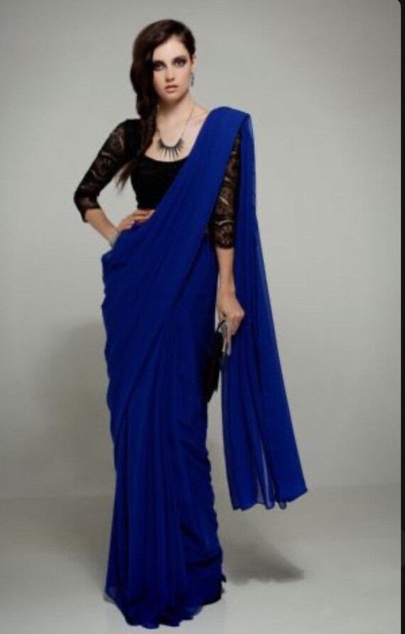 plain lace saree