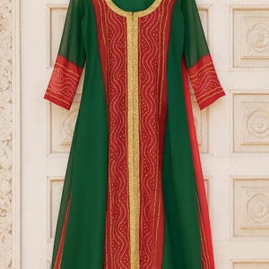 Green Bandhani Anarkali Suit: Custom Indian Wedding Dress