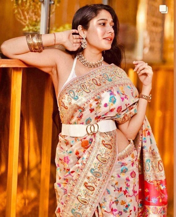 Soft Silk Saree Bridal Heavy Banarasi Indian Custom Stitched