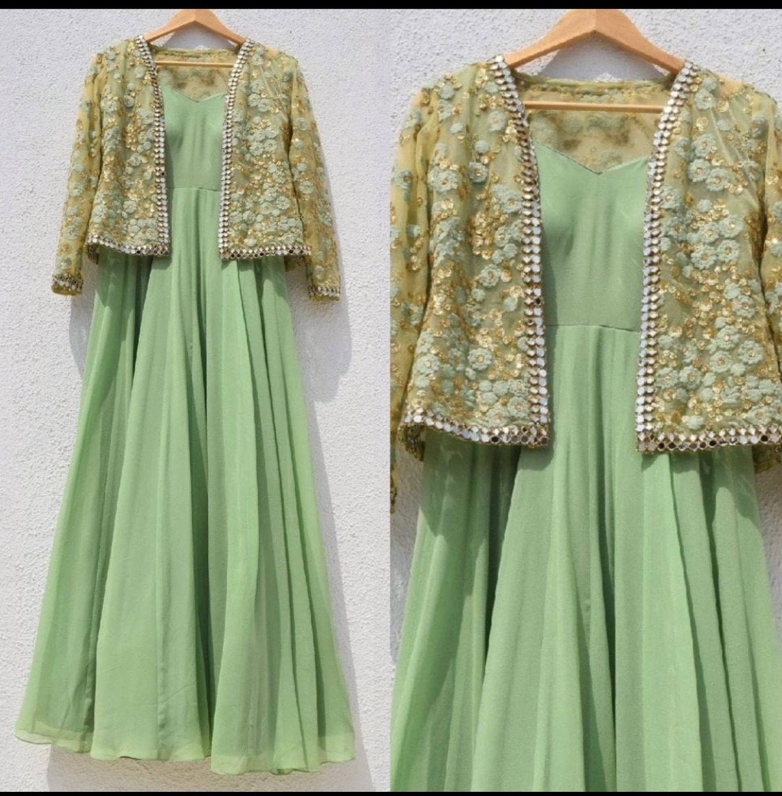 Long Indian Dress With Jacket Etsy Canada