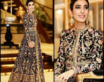 Black anarkali dress for women Indian gown dress pakistani maxi dresses wedding indowestern outfit formal wear gowns
